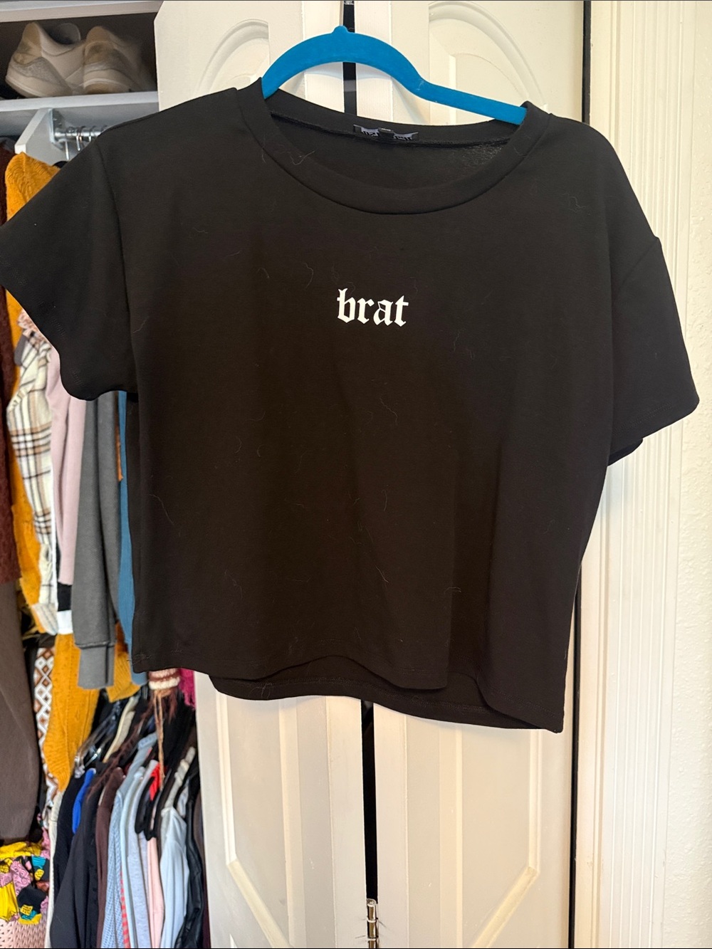 Brat Graphic Crop Tee - Black
